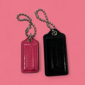 Coach Black Patent Leather Hangtag Charm